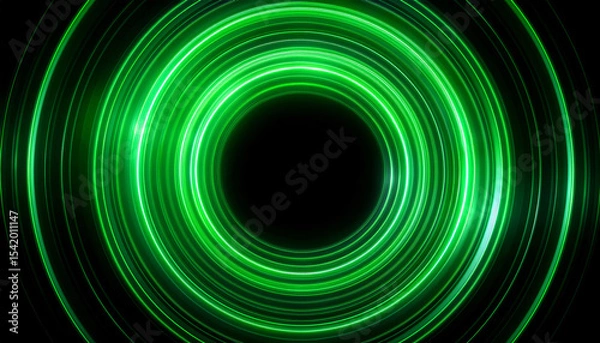 Obraz abstract green rings on black background 4k animation loop background