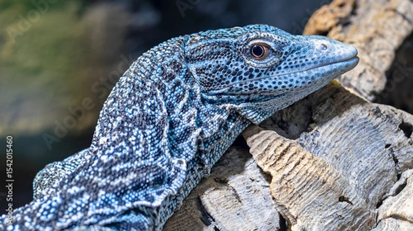 Fototapeta Close-up view of a Blue Speckled Tree Monitor (Varanus macraei)