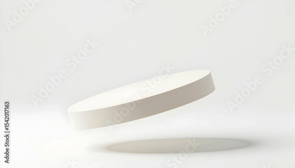 Fototapeta Floating Disc Shape Against White Background