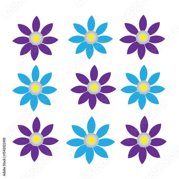 Fototapeta Set of flowers graphic design 