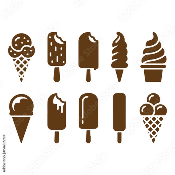 Fototapeta set of ice cream icons vector on white background