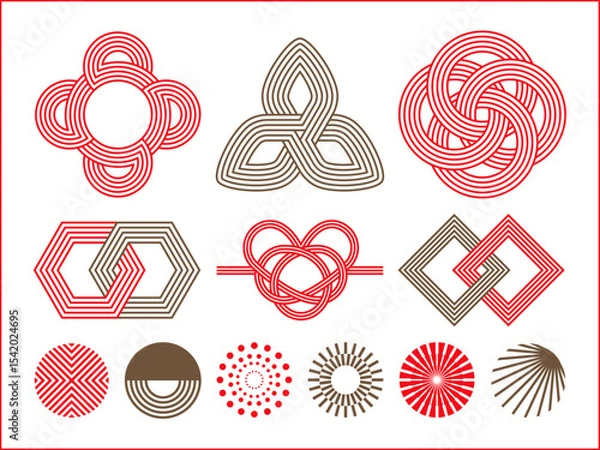 Obraz 和風な幾何学的な線のデザイン素材とデザイン装飾