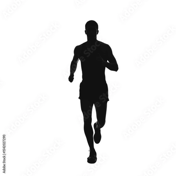 Obraz Running Man Silhouette Front View

