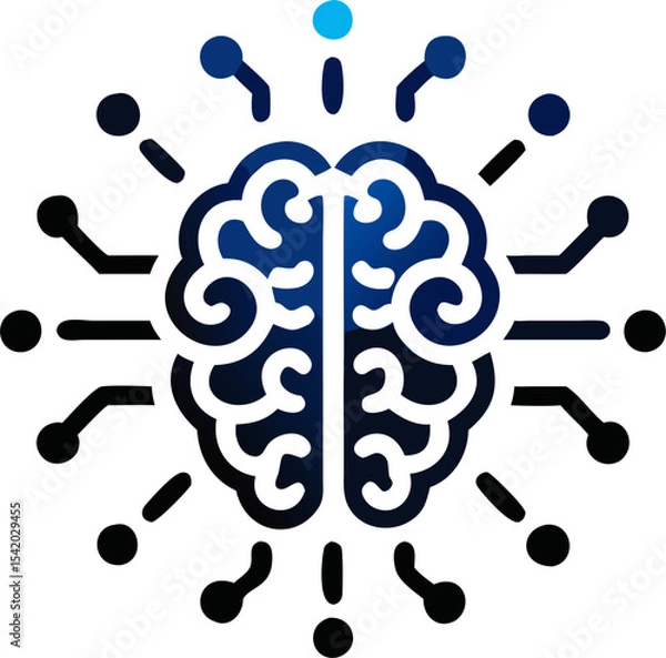 Obraz Abstract Brain with Glowing Neural Lines for Artificial Intelligence Concept