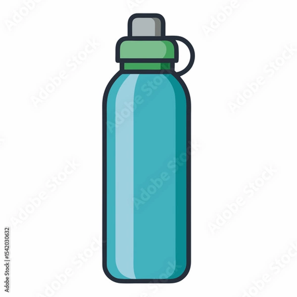 Fototapeta Vector icon of reusable water bottle in minimal eco style
