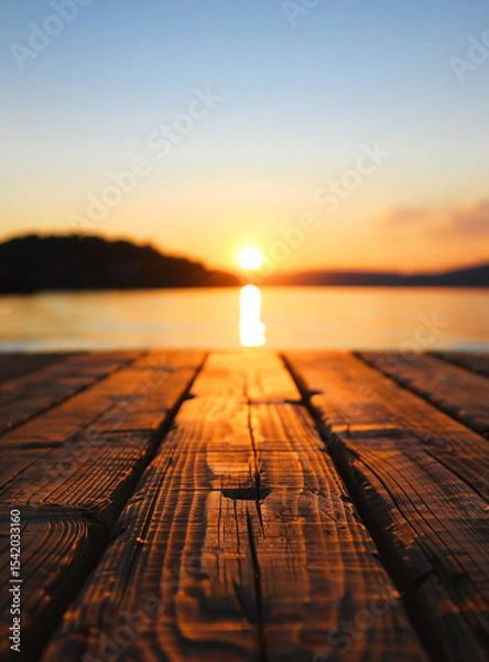 Fototapeta Golden Hour on Weathered Dock