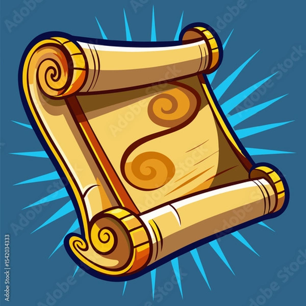 Obraz Ancient Scrolls with Vintage Feel, Historical Manuscripts Vector Illustration