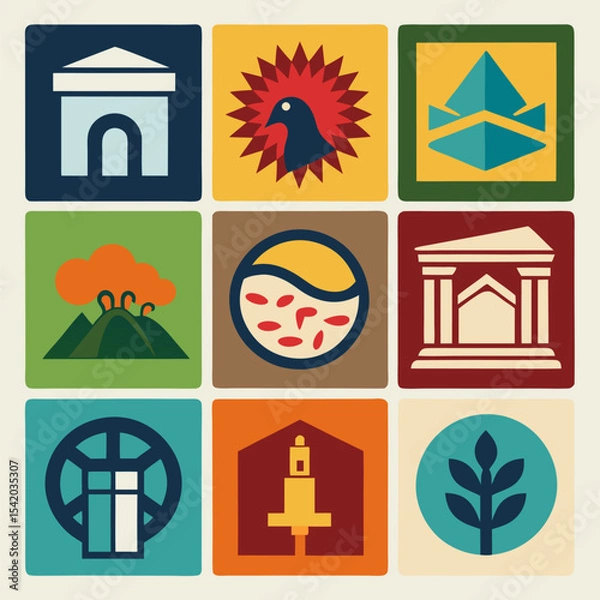 Obraz Art Logo Collection Featuring Abstract Shapes, Creative Designs, Modern Illustration, Paint Elements, Brush Strokes, Contemporary Art, and Artistic Vector Icons Set