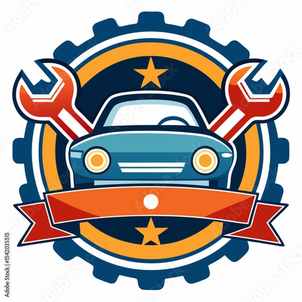 Obraz Automotive Tire Shop Logo Collection Featuring Car Wheels, Tires, Garage Icons, Vehicle Repair, Mechanics Tools, Auto Service, Speed, Safety, Road, and Transportation Branding Design Set