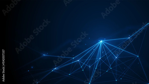 Fototapeta Connected polygons plexus vector background, digital data visualization. vector illustration