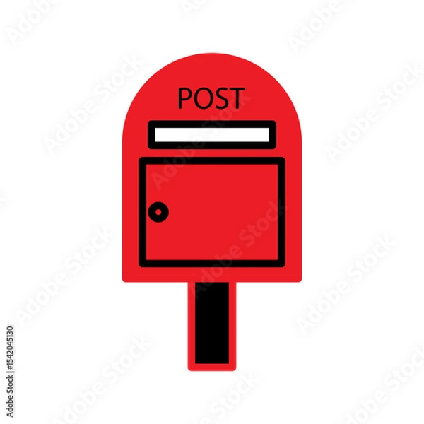 Obraz Mailbox icon, letter and mail, mailbox sign, vector graphics on a white background.
