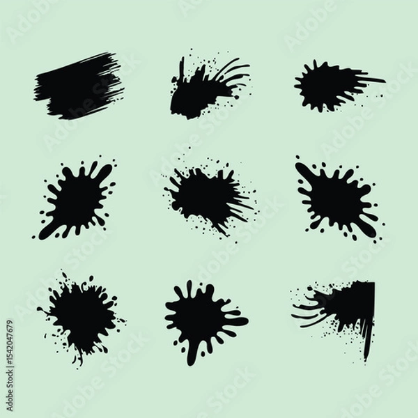 Fototapeta set of ink splashes