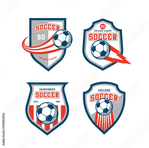 Obraz football logo, badge design template 