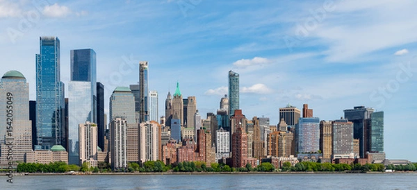 Obraz New York, NYC United States. View of New York city skyline in Midtown Manhattan. USA, NYC, NY, Manhattan. American financial capital city. Lower Manhattan skyline. New York from New Jersey. Downtown