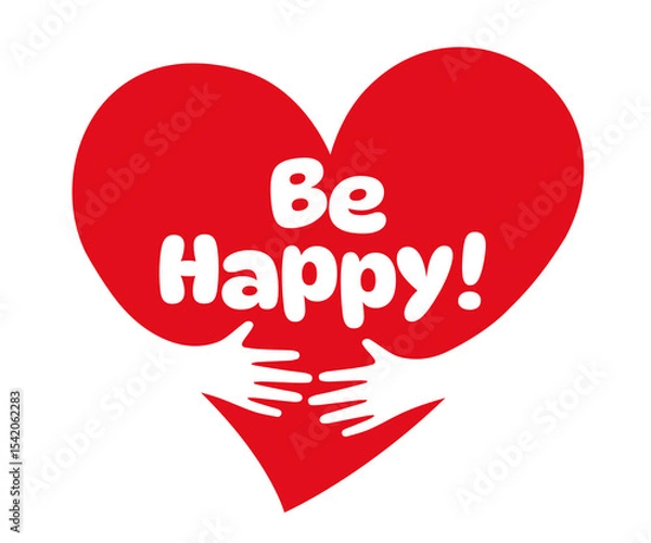 Fototapeta be happy,Two hands embracing a red heart. A symbol of love.