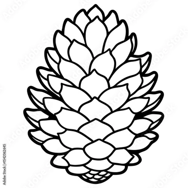 Obraz Pinecone line art vector