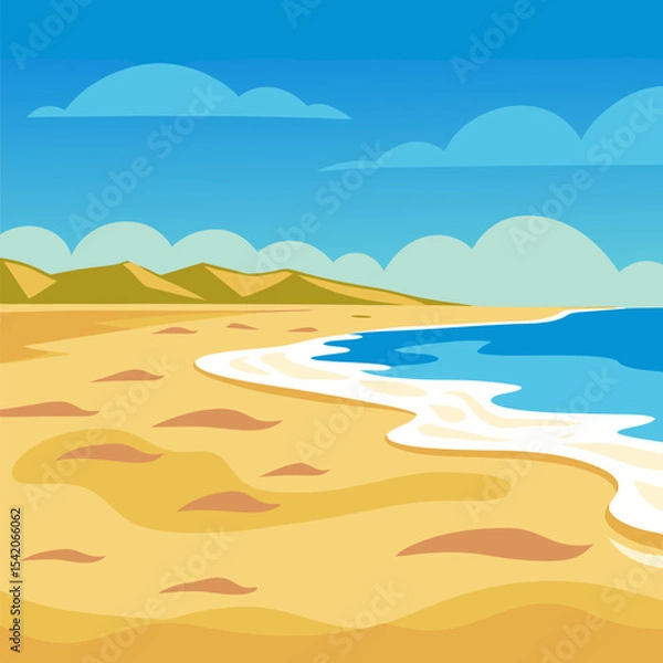 Fototapeta Realistic sandy beach texture with detailed grains and natural patterns for design backgrounds
