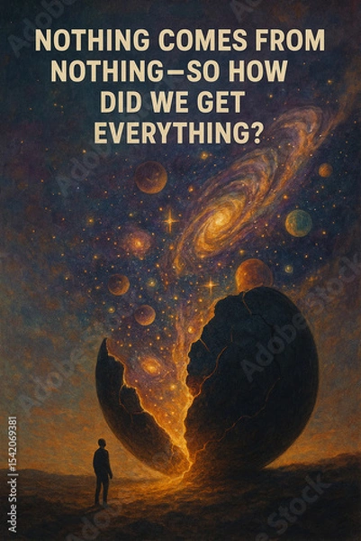Fototapeta Sufi-Inspired Poster Asking: If Nothing Can’t Create, Who Then Made Everything From Absolute Nothingness?