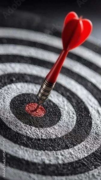 Fototapeta target board with dart hitting section labeled debt reduction showing strategic planning side copy space