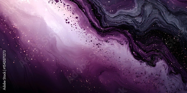 Fototapeta Dark purple grunge gradient background with freeform pattern and slight noise.