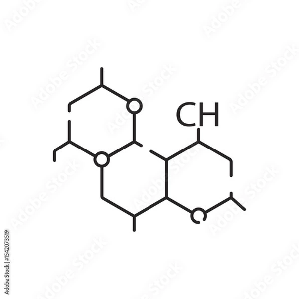 Fototapeta Molecule, cell, atom, protein editable stroke outline icon.