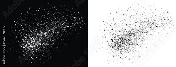 Obraz Splatter paint ink black and white grunge banner element background
