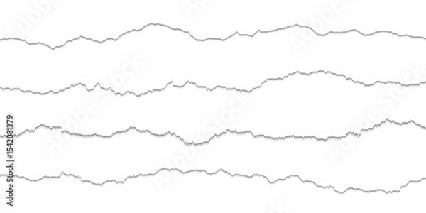 Fototapeta Realistic torn paper edges vector