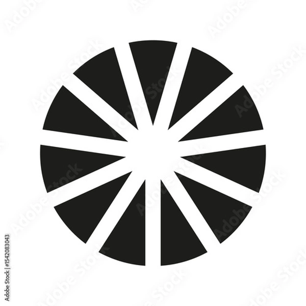 Fototapeta Circle division on 11 equal parts. Coaching blank. Wheel divided diagrams with eleven segments. Infographic icon.