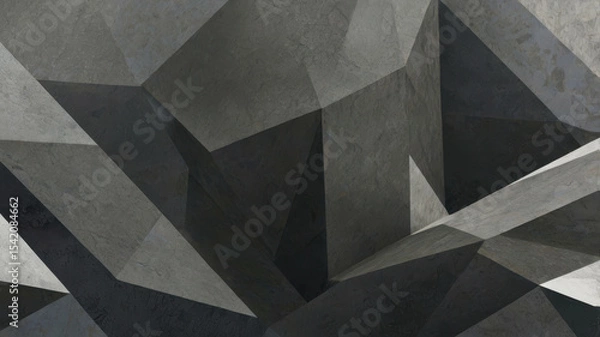 Fototapeta Dramatic geometric pattern in dark gray tones. Abstract shapes create a striking visual impact. Ideal for modern design projects. Perfect for artistic expression and bold decor themes.