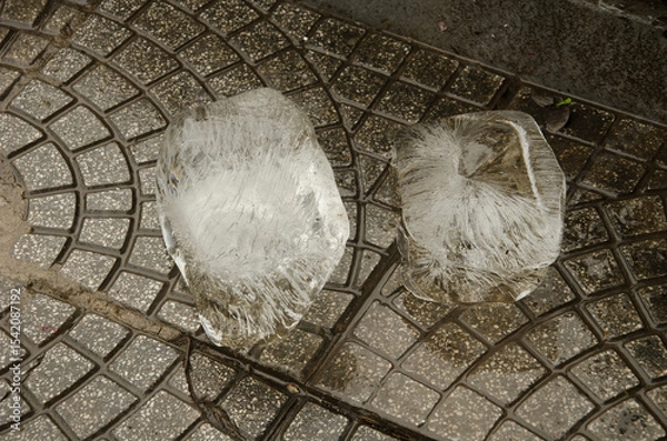 Obraz Two blocks of ice abandoned in the street. Hanoi. Vietnam.