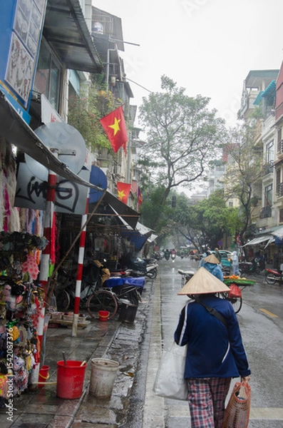 Obraz February 23, 2024, Hanoi: Image of street life. Vietnam.