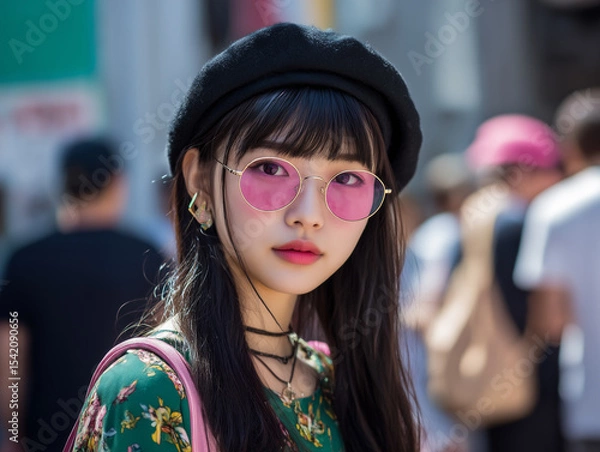 Fototapeta 日本のストリートファッション―街角のZ世代の魅力