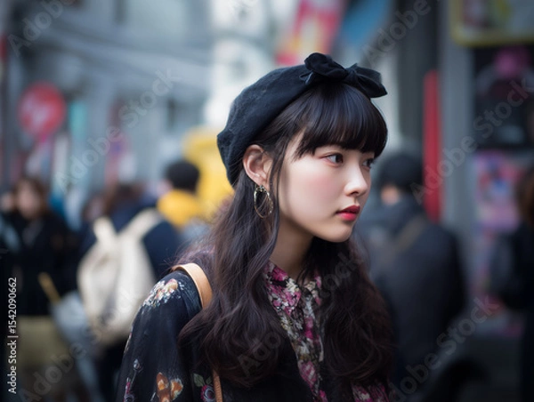 Fototapeta 日本のストリートファッション―街角のZ世代の魅力