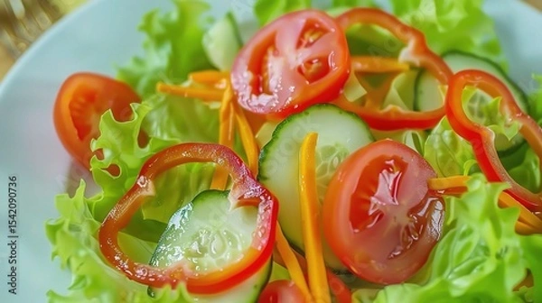 Fototapeta A vibrant and colorful salad, making it an ideal choice for cooking or health-related content.