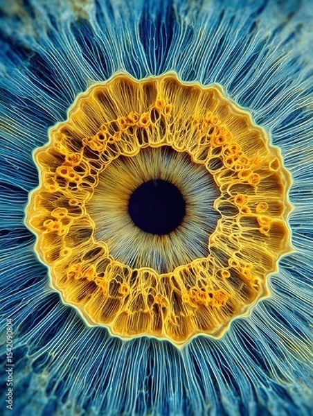 Obraz Stunning close-up of a brown eye showcasing vibrant details and textures.