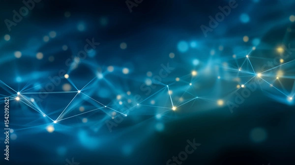 Obraz Abstract Geometric Network Background for Tech Presentations