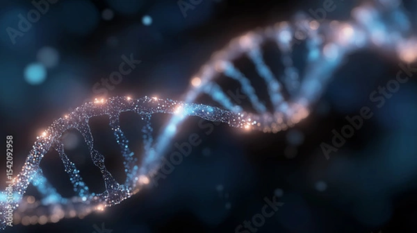 Obraz Futuristic DNA Molecule Structure in Medical Technology Presentation