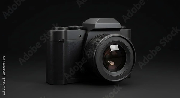 Fototapeta Black Camera on Black Background