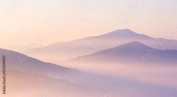 Obraz Serene Misty Mountain Landscape