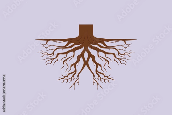 Obraz Tree Roots Concept. Colored flat vector illustration isolated