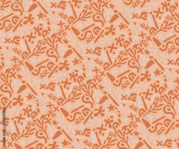 Fototapeta Vector Illustration of Abstract Geometric Flower Pattern – Seamless Design for Modern Wallpaper, Textile, and Art Backdrops