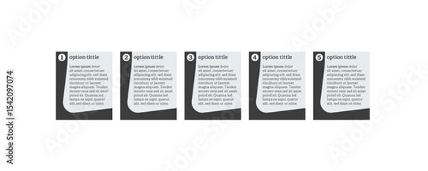 Fototapeta Very simply infographic design with 5 options or steps. Infographics for business concept.