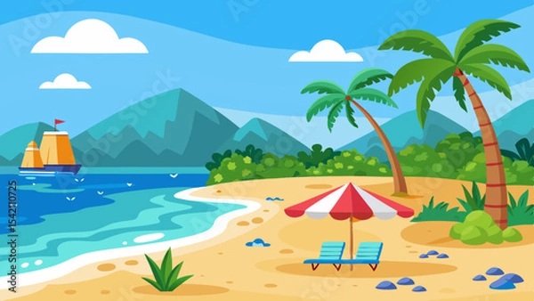 Fototapeta beach vector illustration