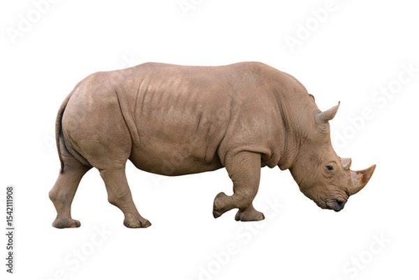 Obraz african rhinoceros isolated on white background