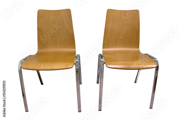 Obraz wooden chairs isolated on white background