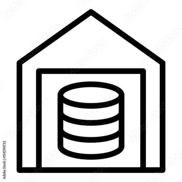 Obraz Data warehouse icon. Vector line icon