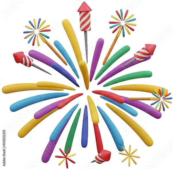 Fototapeta Colorful Fireworks Display