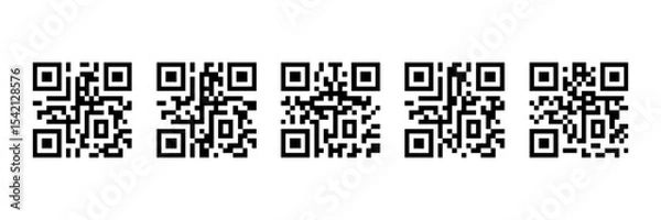 Fototapeta Fake QR -code set of vector illustration. Fake QR -code Vector illustration for design and layouts. Vector illustration