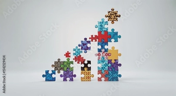 Fototapeta business team concept with puzzled isolated on light gray solid background 
