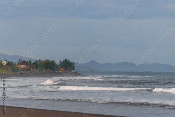 Obraz Black Sand beach in Bali, Indonesia